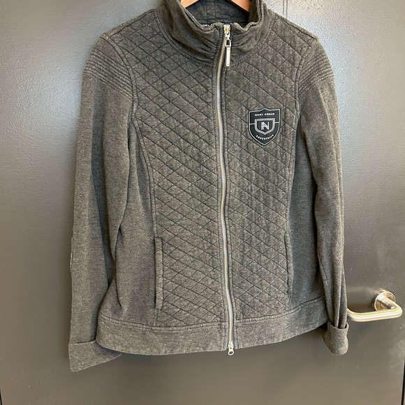 Noel Asmar M Gray Quilted Utility Jacket with elbow patches GUC - Picture 2 of 16